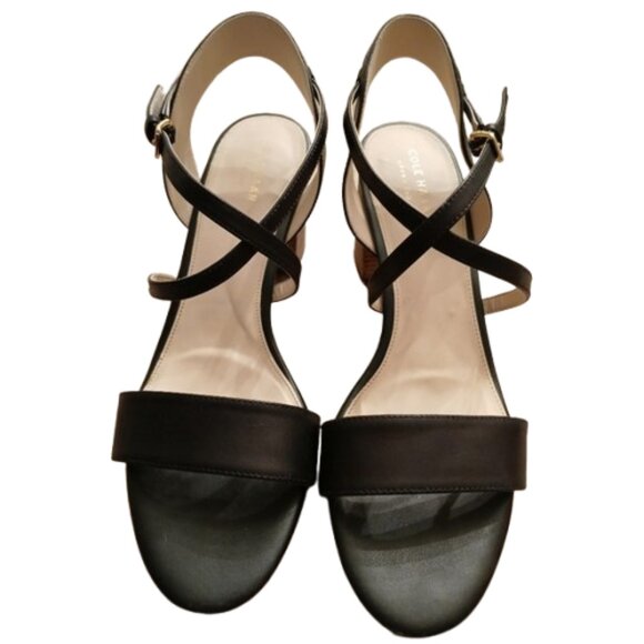 Cole Haan Joslyn Black Strappy Block Heel Slingback Sandals Size 9B - Picture 2 of 5